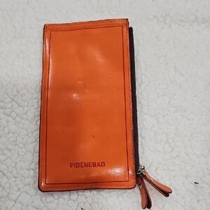 Orange Pidengbao Wallet with Zipper